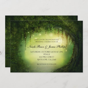 Invitaciones románticas rusticas a árboles foresta