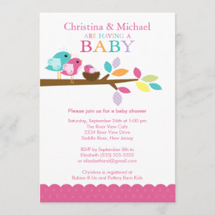 Invitaciones rosadas de Baby Shower de la
