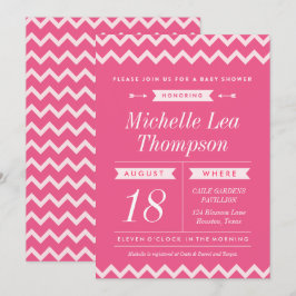 Invitaciones rosadas de Baby Shower del chica de
