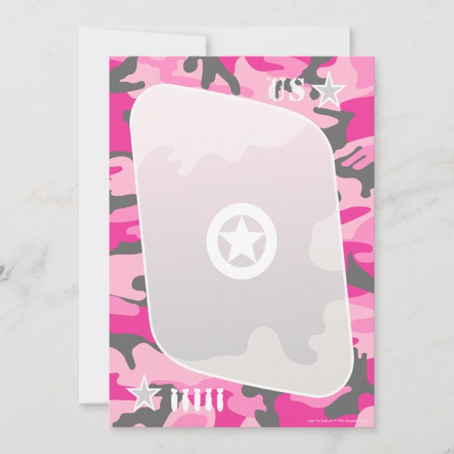 Invitaciones rosadas de Camo (Anverso)