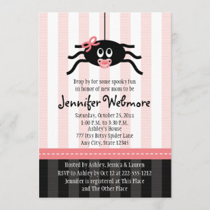 Invitaciones rosadas de Halloween Baby Shower de