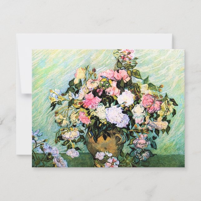 Invitaciones rosadas de los rosas de Van Gogh (Anverso)