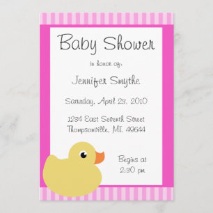 Invitaciones rosadas Ducky dulces de Baby Shower