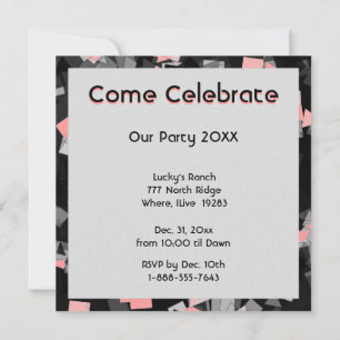 Invitaciones rosadas fiesta o celebración Confetti