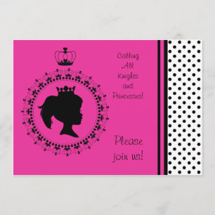 Invitaciones rosadas y negras del cumpleaños de la