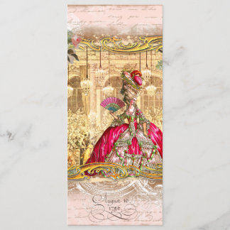 Invitaciones rosas de Marie Antoinette Versailles