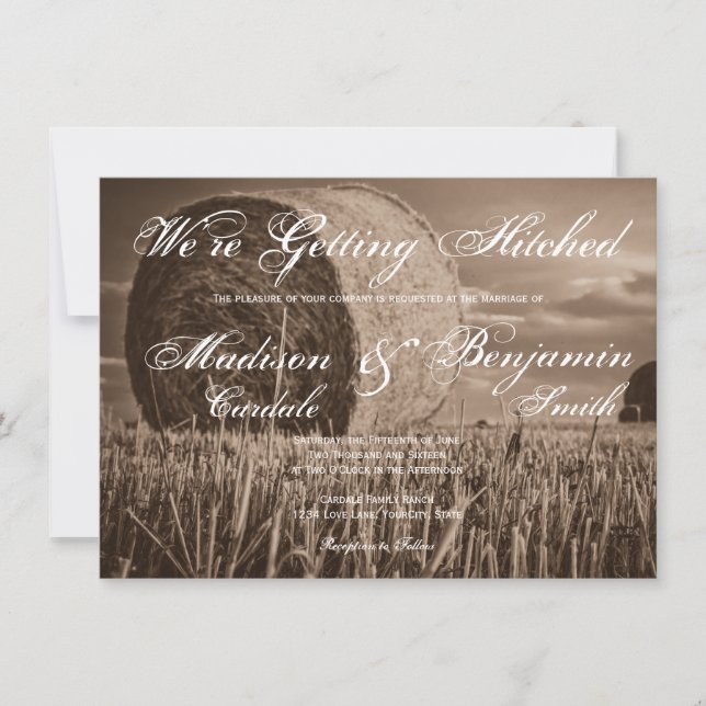 Invitaciones rurales rústicas de la boda de la (Anverso)