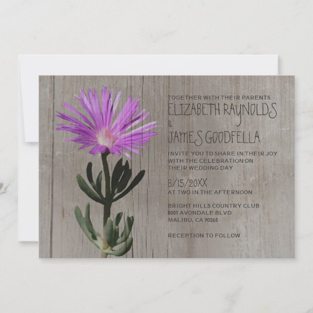 Invitaciones rusas a bodas de plantas (Anverso)