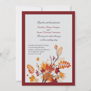 Invitaciones rusas a la boda de follaje
