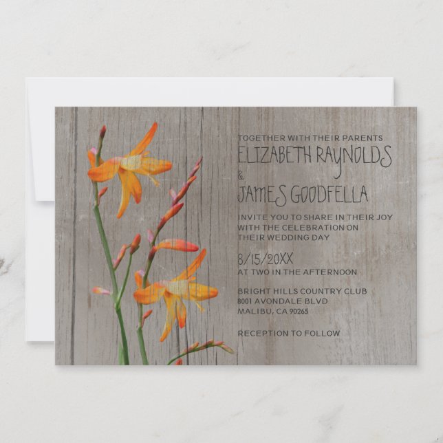 Invitaciones rusas a la boda de Freesia (Anverso)