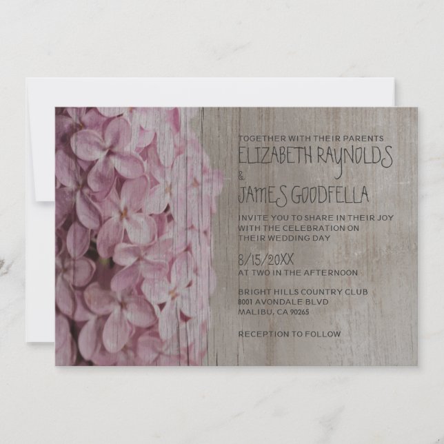 Invitaciones rusas a la boda de Lilac (Anverso)