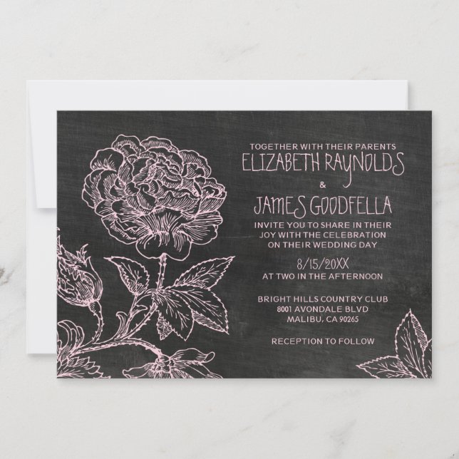 Invitaciones rusas a la boda de pizarra (Anverso)