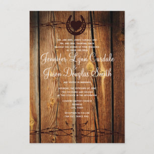 Invitaciones rusticas a bodas con alambre de púas