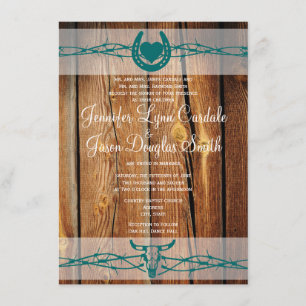 Invitaciones rusticas a bodas con alambre de púas