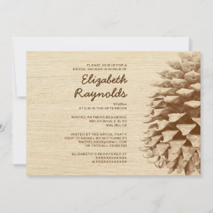 Invitaciones rusticas a ducha de novias con conos 
