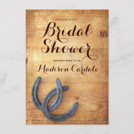 Invitaciones rusticas a ducha de novias con doble 