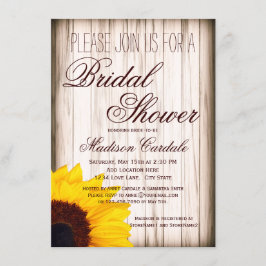 Invitaciones rusticas a ducha de novias de madera