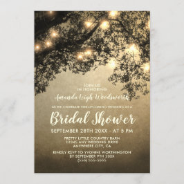 Invitaciones rusticas a ducha de novias en árboles