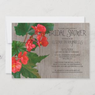 Invitaciones rusticas a ducha de novias en Begonia