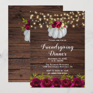 Invitaciones rusticas a la amistad floral borgoñon