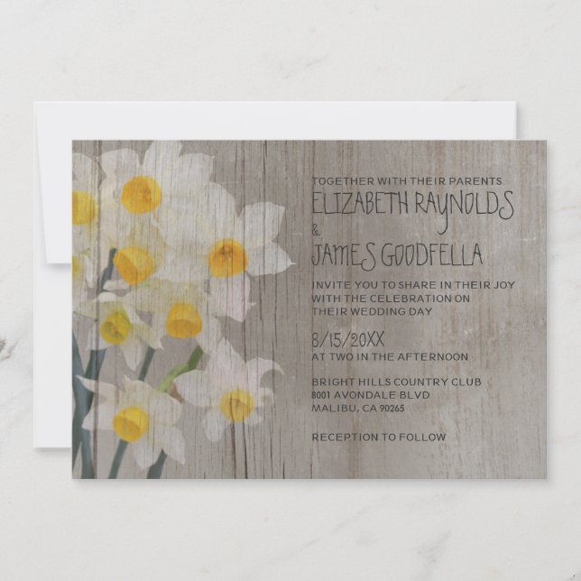 Invitaciones rusticas a la boda conjunta (Anverso)