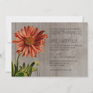 Invitaciones rusticas a la boda de Aster