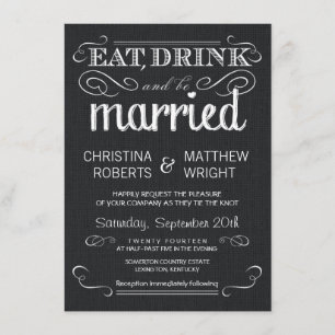 Invitaciones rusticas a la boda de cosecha en negr