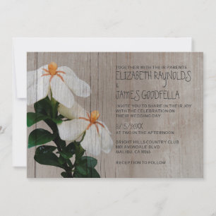 Invitaciones rusticas a la boda de gardenias