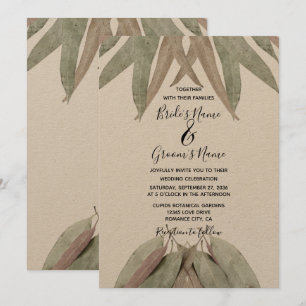 Invitaciones rusticas a la boda de la hoja de euca