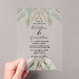 Invitaciones rusticas a la boda de la hoja de euca