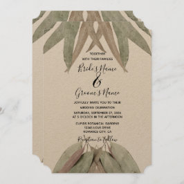 Invitaciones rusticas a la boda de la hoja de euca