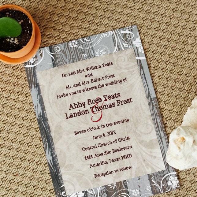 Invitaciones rusticas a la boda de la madera y el  (Subido por el creador)