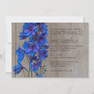 Invitaciones rusticas a la boda de Larkspur