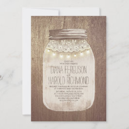 Invitaciones rusticas a la boda de Mason Jar