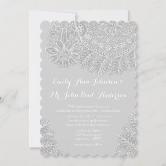 Invitaciones rusticas a la boda de novios en grise