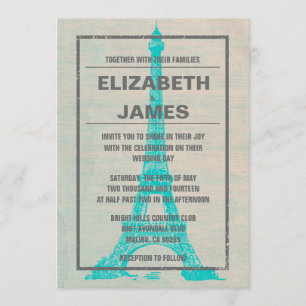 Invitaciones rusticas a la boda de París