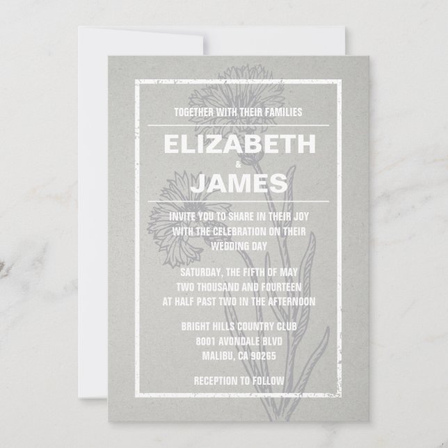 Invitaciones rusticas a la boda de plata de cosech (Anverso)
