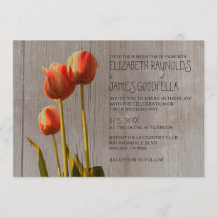 Invitaciones rusticas a la boda de tulipanes