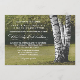 Invitaciones rusticas a la boda de un árbol de ave