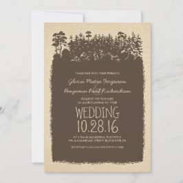 Invitaciones rusticas a la boda de Woodland