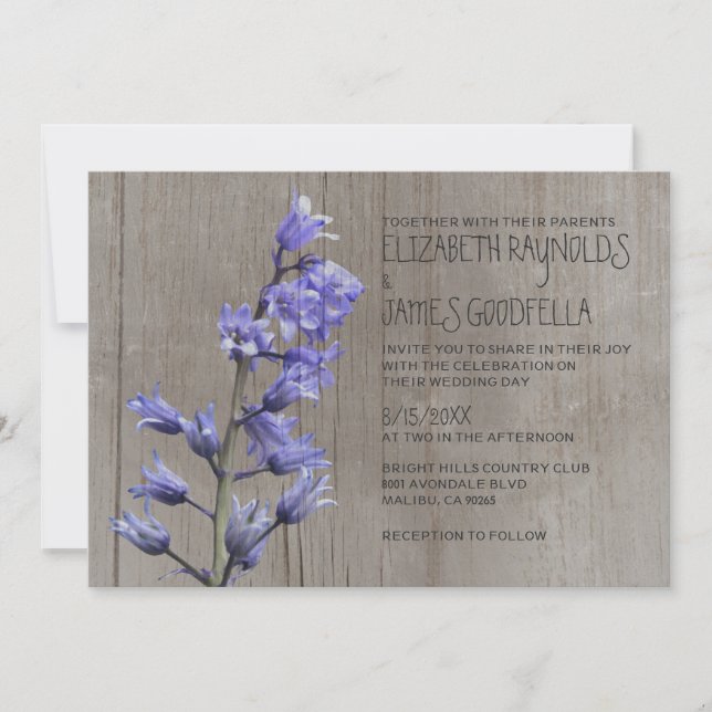 Invitaciones rusticas a la boda del hipócrita (Anverso)