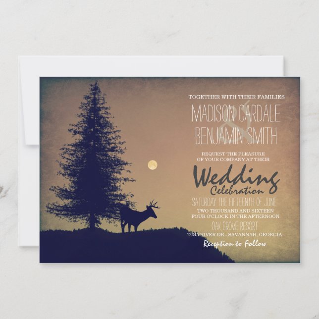 Invitaciones rusticas a la boda en el campo de los (Anverso)