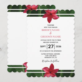 Invitaciones rusticas a la boda frangipani-roja