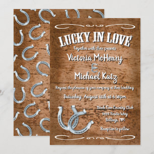 Invitaciones rusticas a la boda occidental en herr