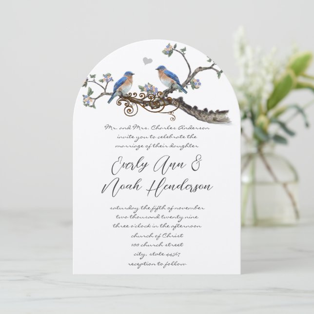 Invitaciones rusticas a la boda romántica de los p (Anverso de pie)