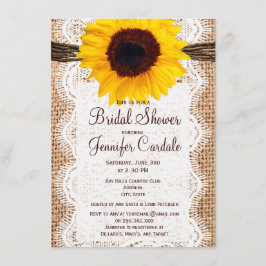 Invitaciones rusticas a la ducha de novia con gira