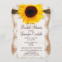 Invitaciones rusticas a la ducha de novia con gira