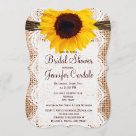 Invitaciones rusticas a la ducha de novia con gira