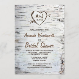Invitaciones rusticas a la ducha de novias con cor