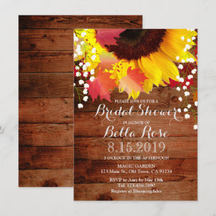 Invitaciones rusticas a la ducha de novias con gir
